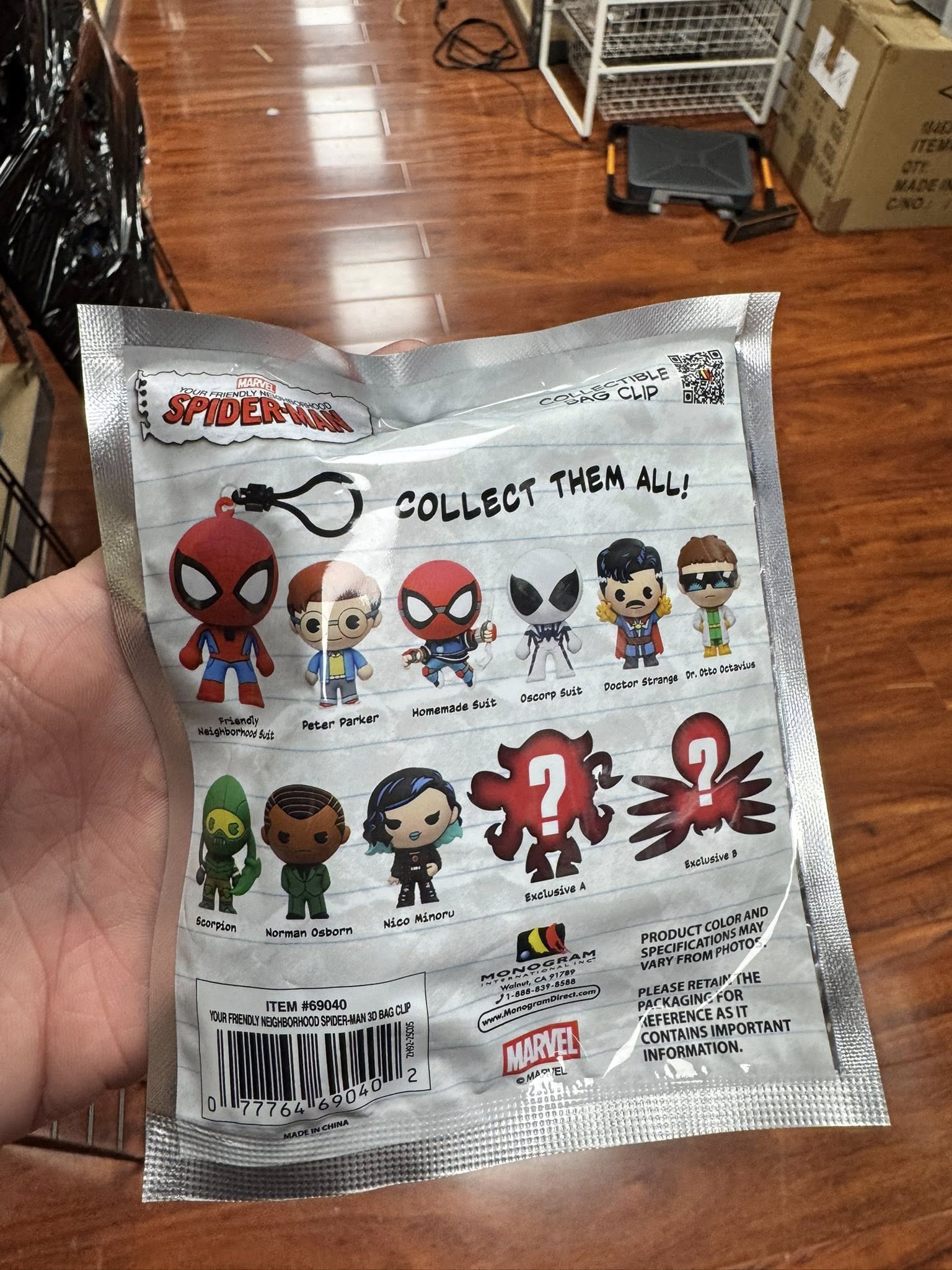 Monogram: MARVEL SPIDER-MAN 3-D Foam Bag Clip Mystery Bag (1 x Random Blind Bag)