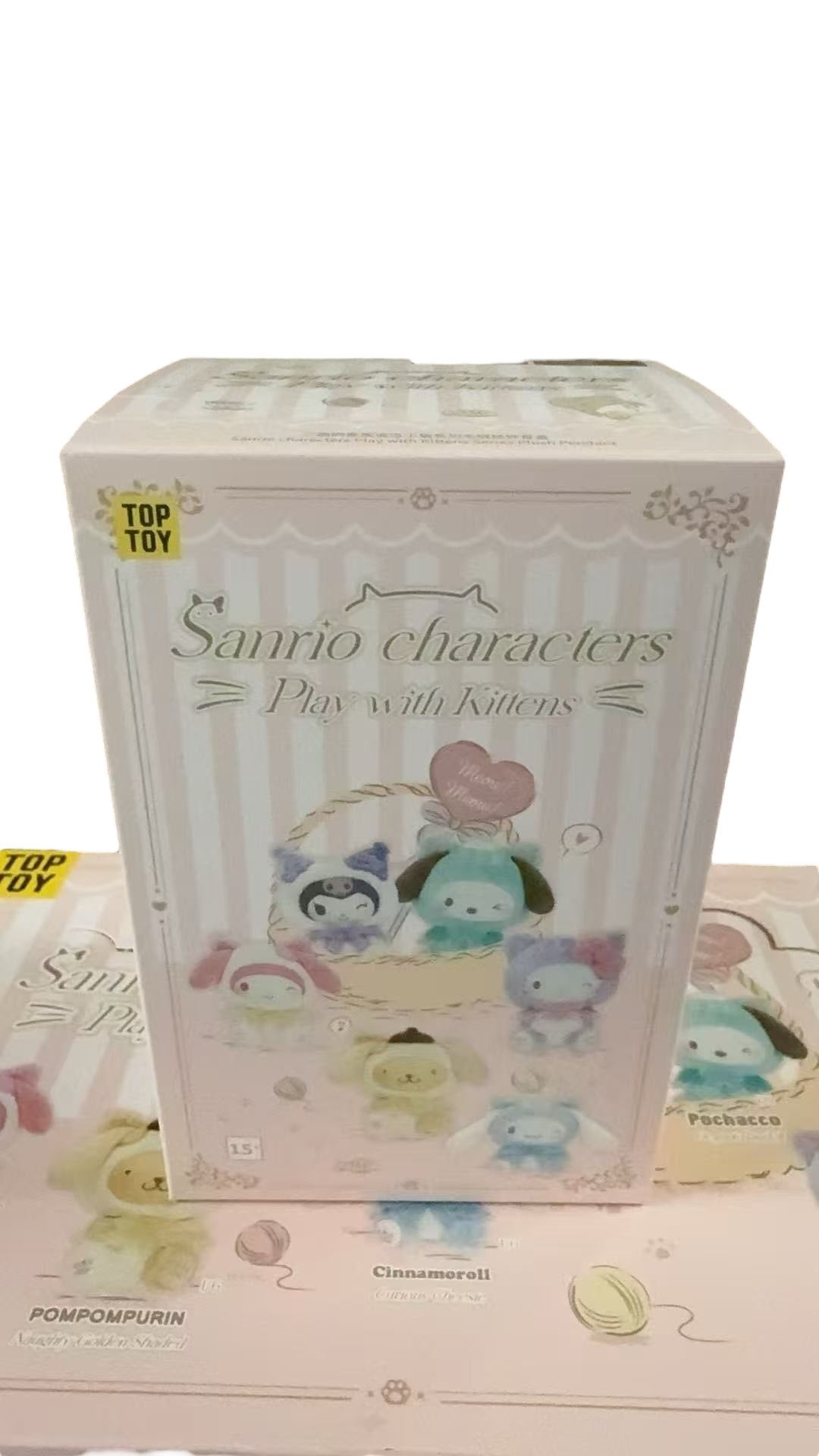 TOP TOY: Sanrio Characters Play with Kitten Plush Blind Box 1pc RANDOM Gift Hot 2025