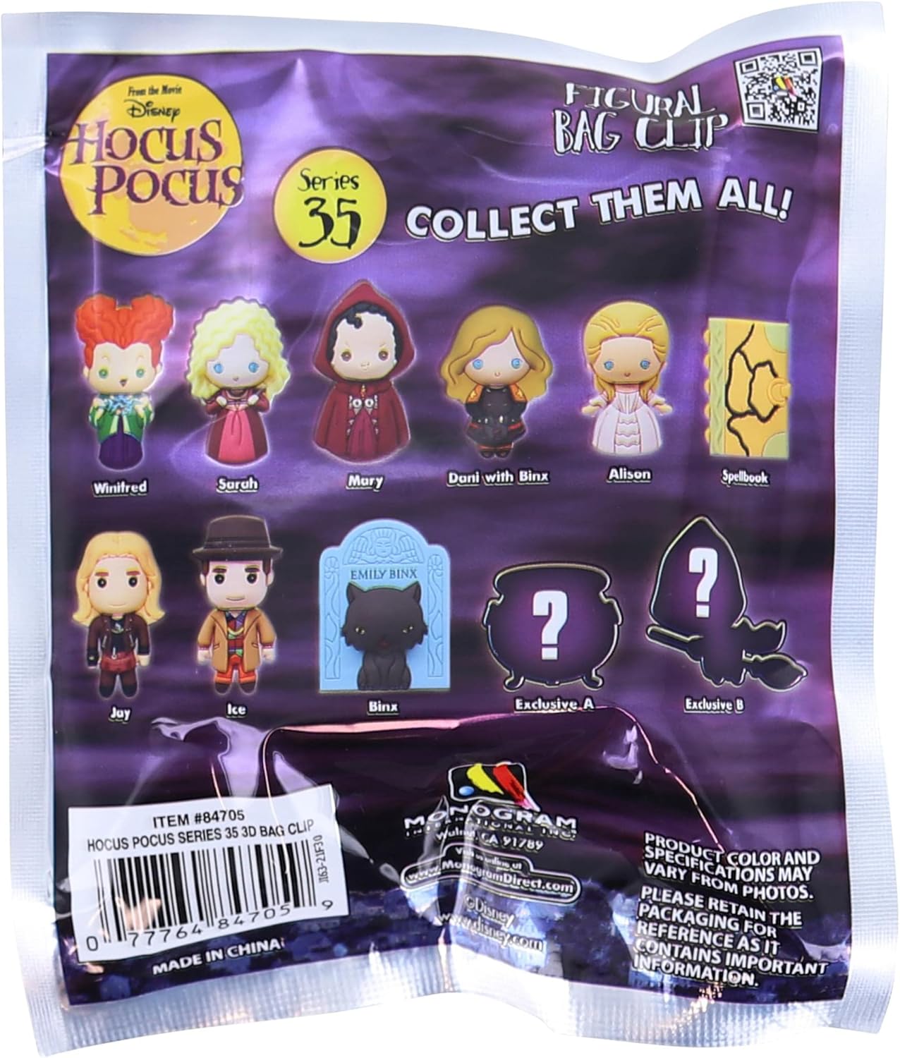 Monogram: DISNEY HOCUS POCUS 3-D Foam Bag Clip Mystery Bag S35 (1 x Random Blind Bag)