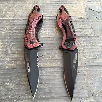 Tac Force Assisted Open Pink/Purple Camo Tatical Outdoor Hunting Pocket Knife
