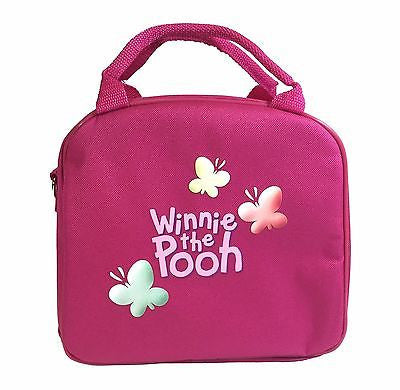 Disney Winnie The Pooh Shoulder Strap Dark Pink Insulated Lunch Box School Bag