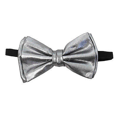 Silver Metallic Bow Tie