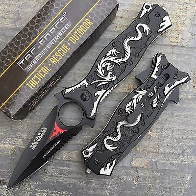 TAC FORCE Gray Dragon Folding Outdoor Tactical Rescue Speedster Pocket Knife