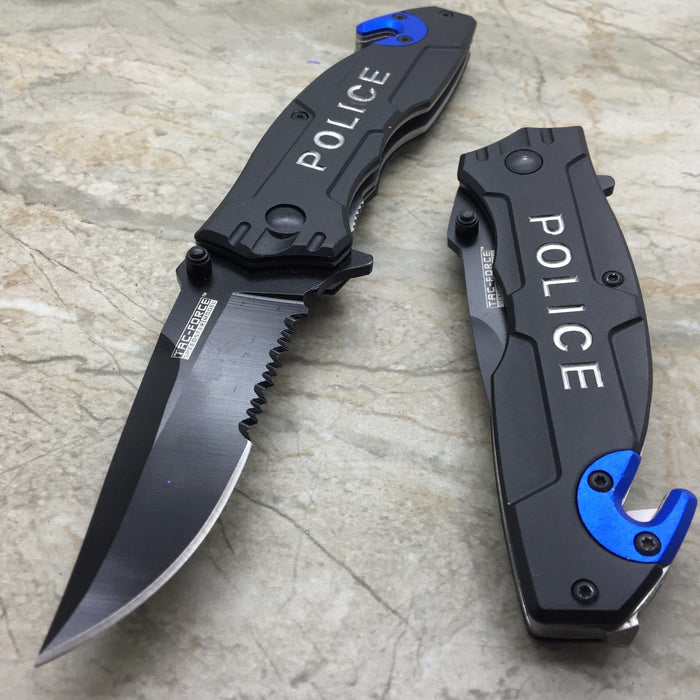 Tac Force Open Assisted Police Cop Rescue Folder Tactical Handy Pocket Knife