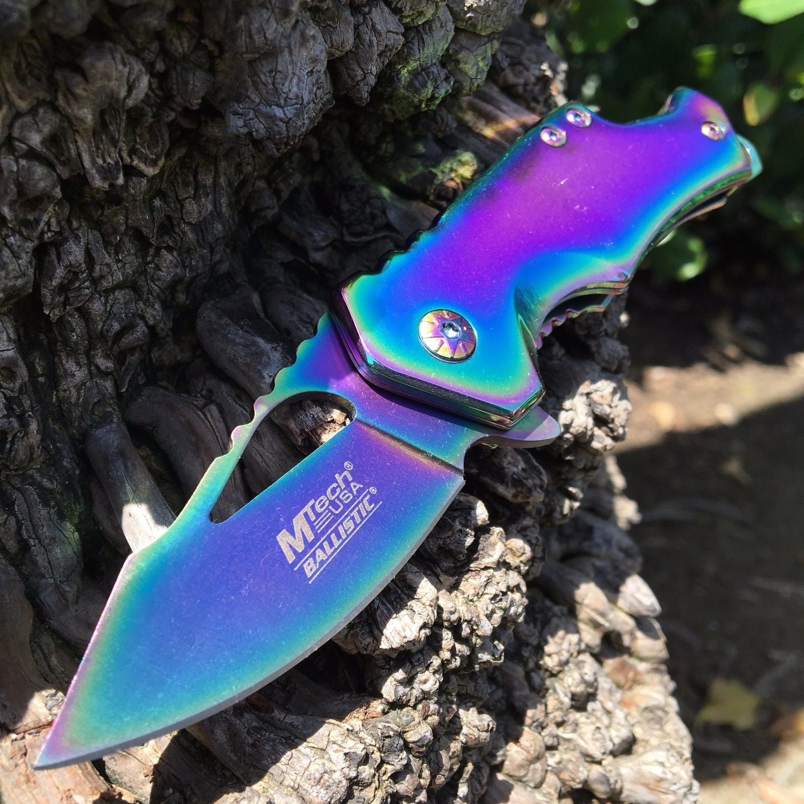 MTech Ballistic Rainbow Small Pocket Knife w/ Bottle Opener!