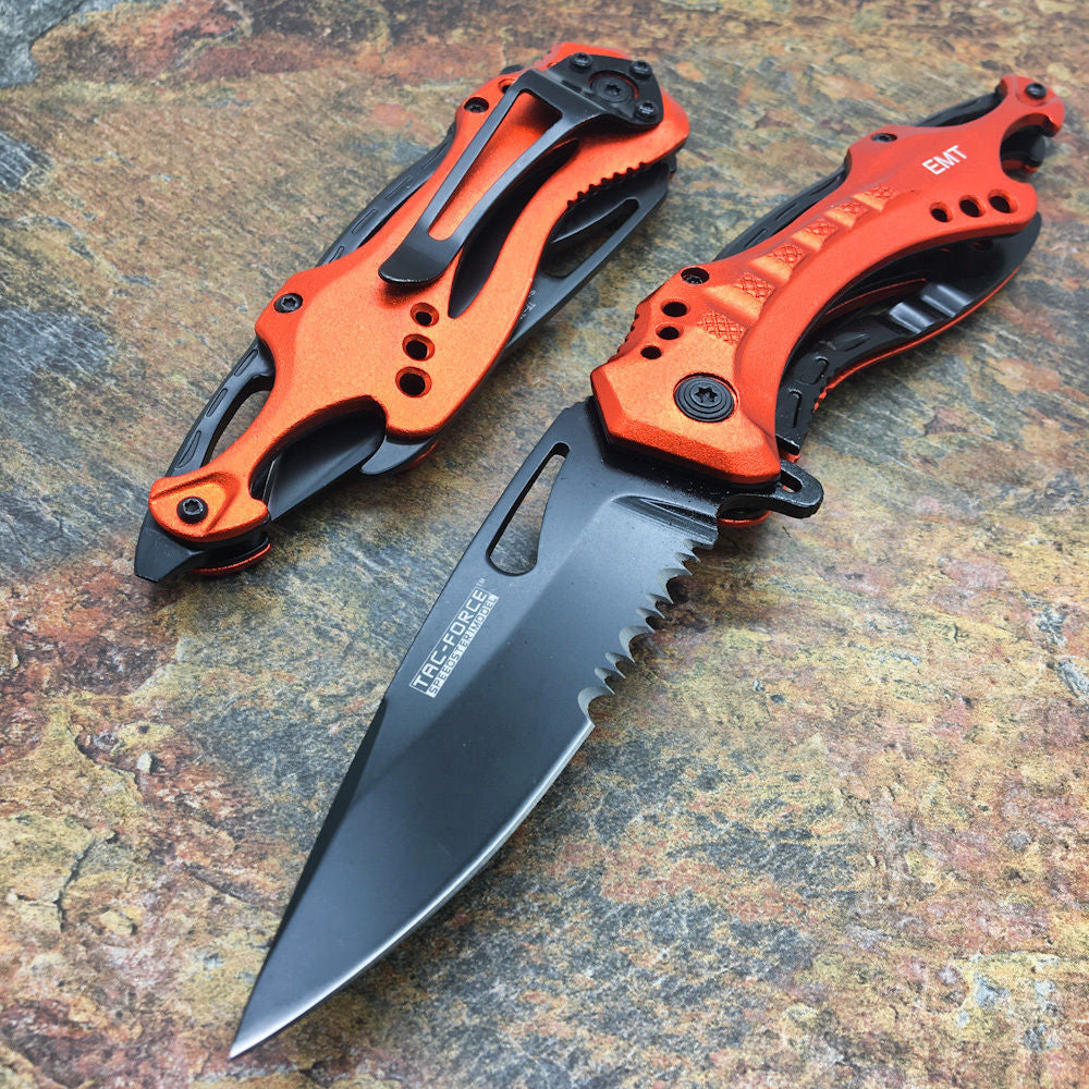 Tac Force Spring Assisted EMT EMS Emergency Rescue Pocket Knife w/ Bottle Opener