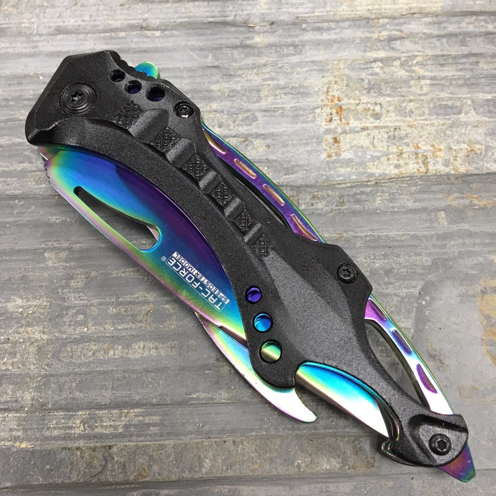 TAC FORCE Spring Open Rainbow Gentleman High Carbon Outdoor Tactical Rescue Pocket Knife