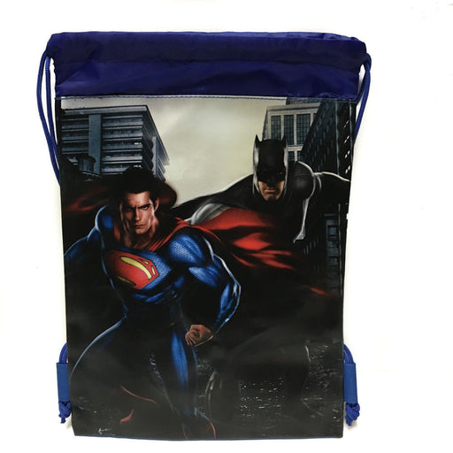 DC Comics Batman vs Superman Blue Drawstring backpack Sport Gym Bag for Kids