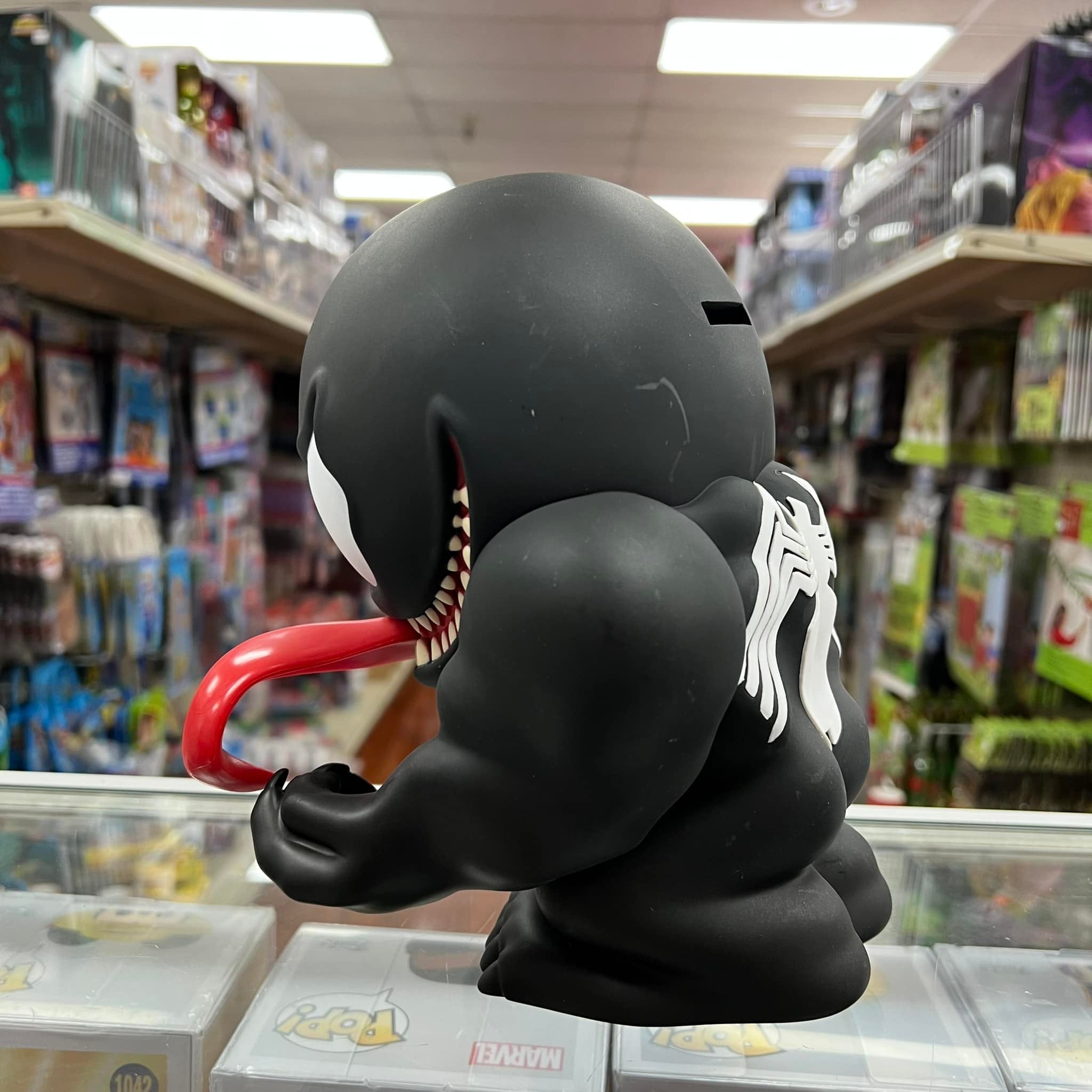 Monogram VENOM Cute PVC Figural Bust Bank for Coins 9"x 7"x 5"
