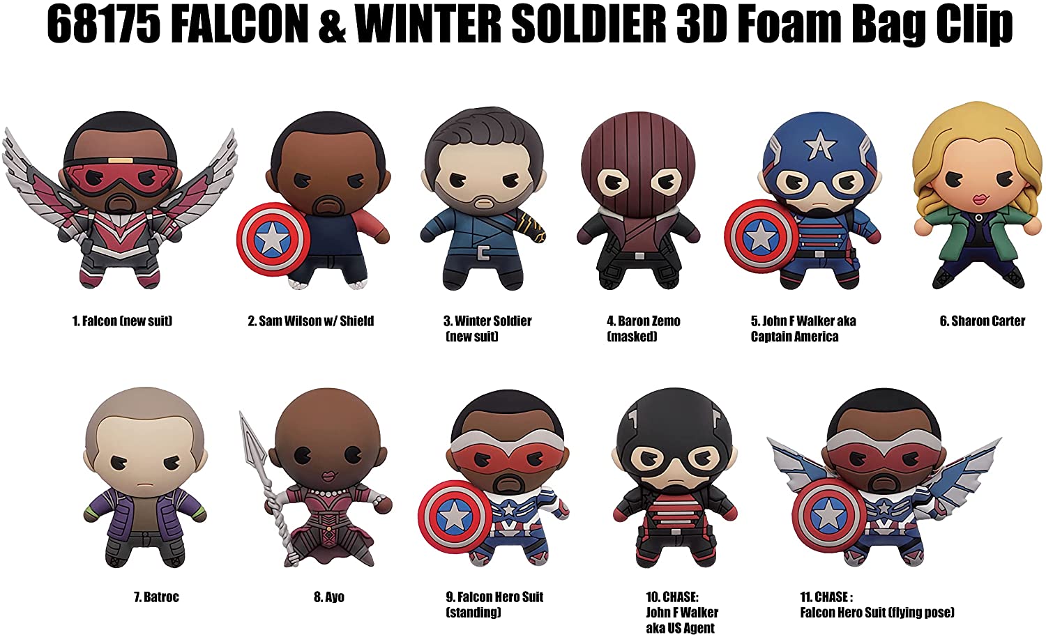 The Falcon and the Winter Soldier 3-D Foam Figural Bag Clip Keyring Blind Bag