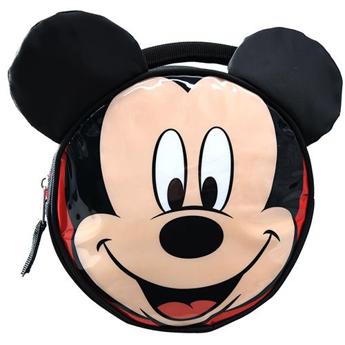 Mickey Mouse - Lunch Bags - Shiny PVC Round Lunch Bag with Ears & Bow