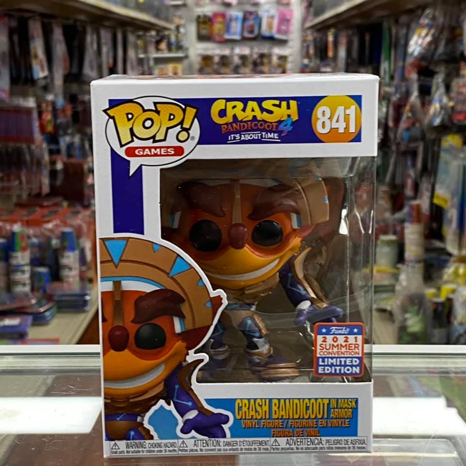Funko Pop! Games Crash Bandicoot in mask armor Vinyl Figure - 2021 Summer Convention Shared Exclusive