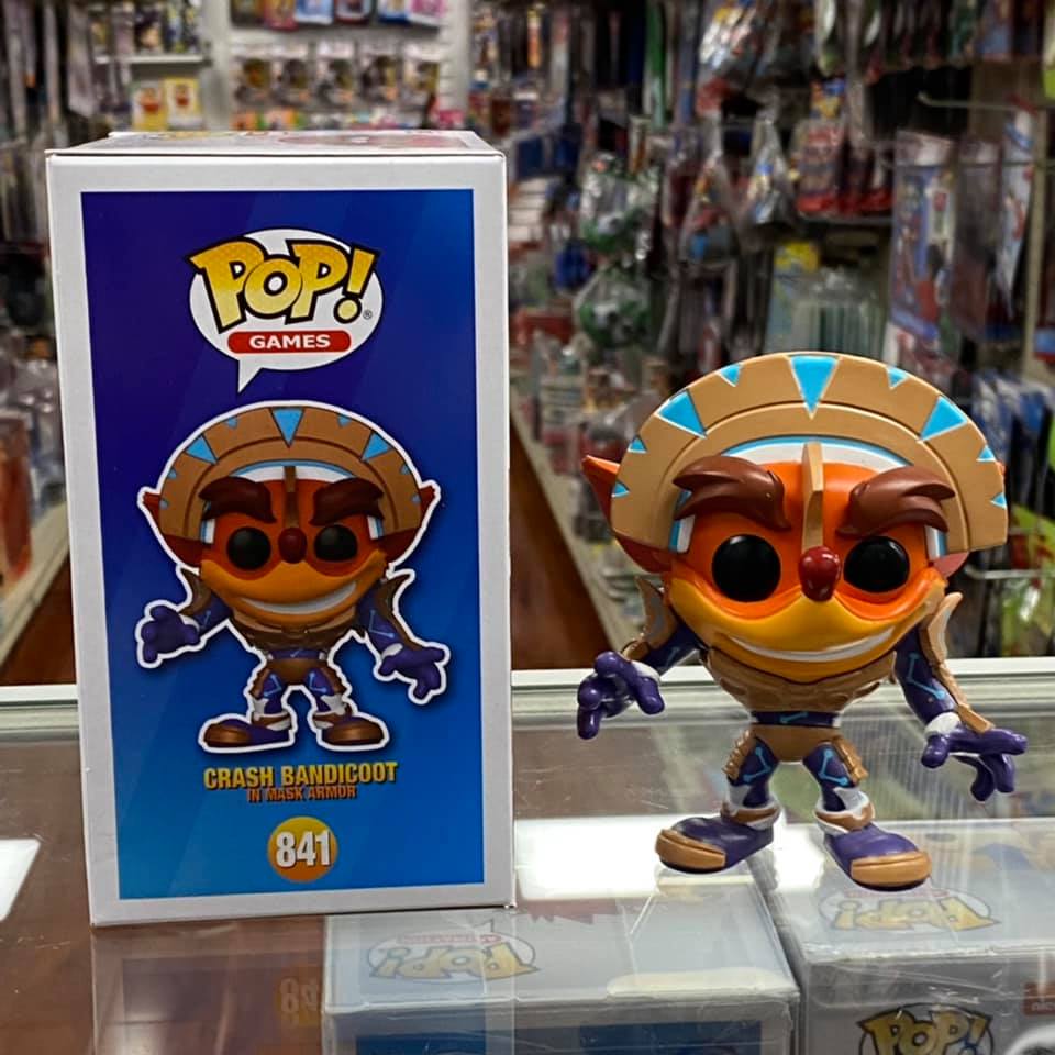 Funko Pop! Games Crash Bandicoot in mask armor Vinyl Figure - 2021 Summer Convention Shared Exclusive