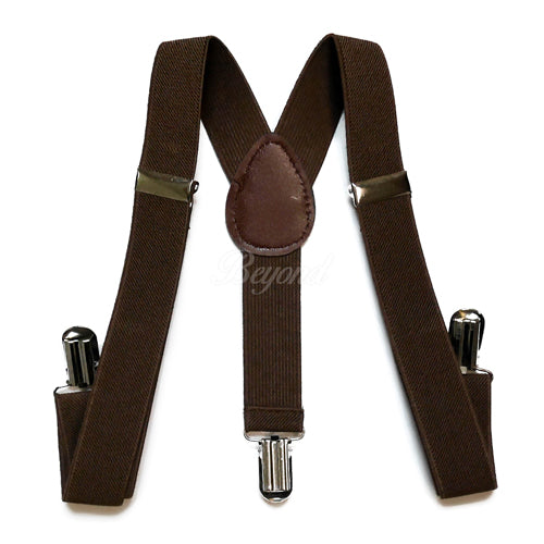 Kids Toddler Dark Brown Matching Set Suspender and Bow Tie