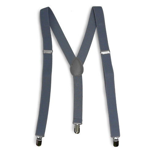 Light Gray Matching Set Suspender and Bow Tie