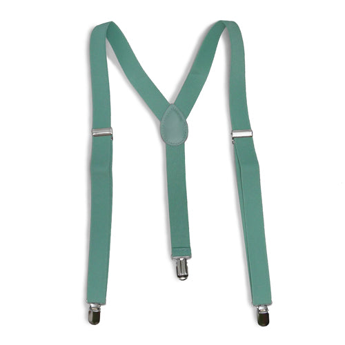 Mint Green Teal Matching Set Suspender and Bow Tie