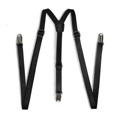 Black Skinny Leather Suspender