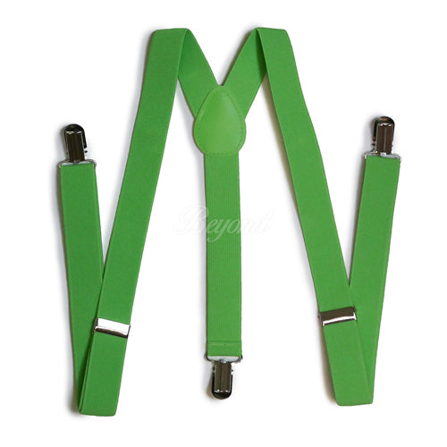 Neon Green Matching Set Suspender and Bow Tie