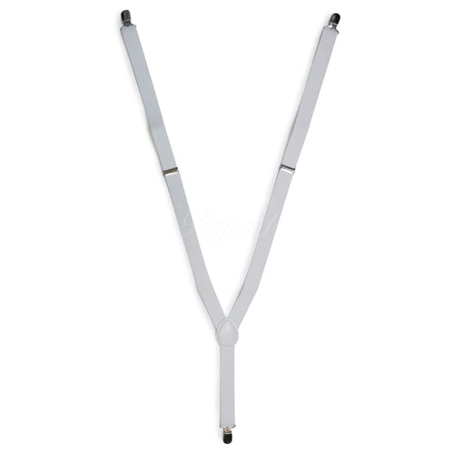 White Matching Set Suspender and Bow Tie