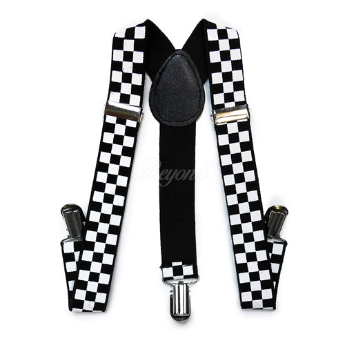 Kids Toddler Checker Matching Set Suspender and Bow Tie