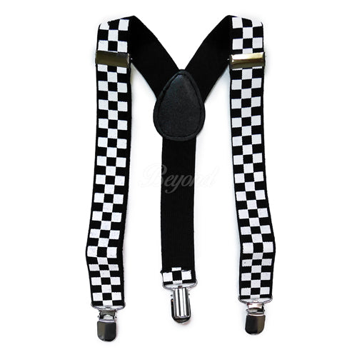 Kids Toddler Checker Matching Set Suspender and Bow Tie