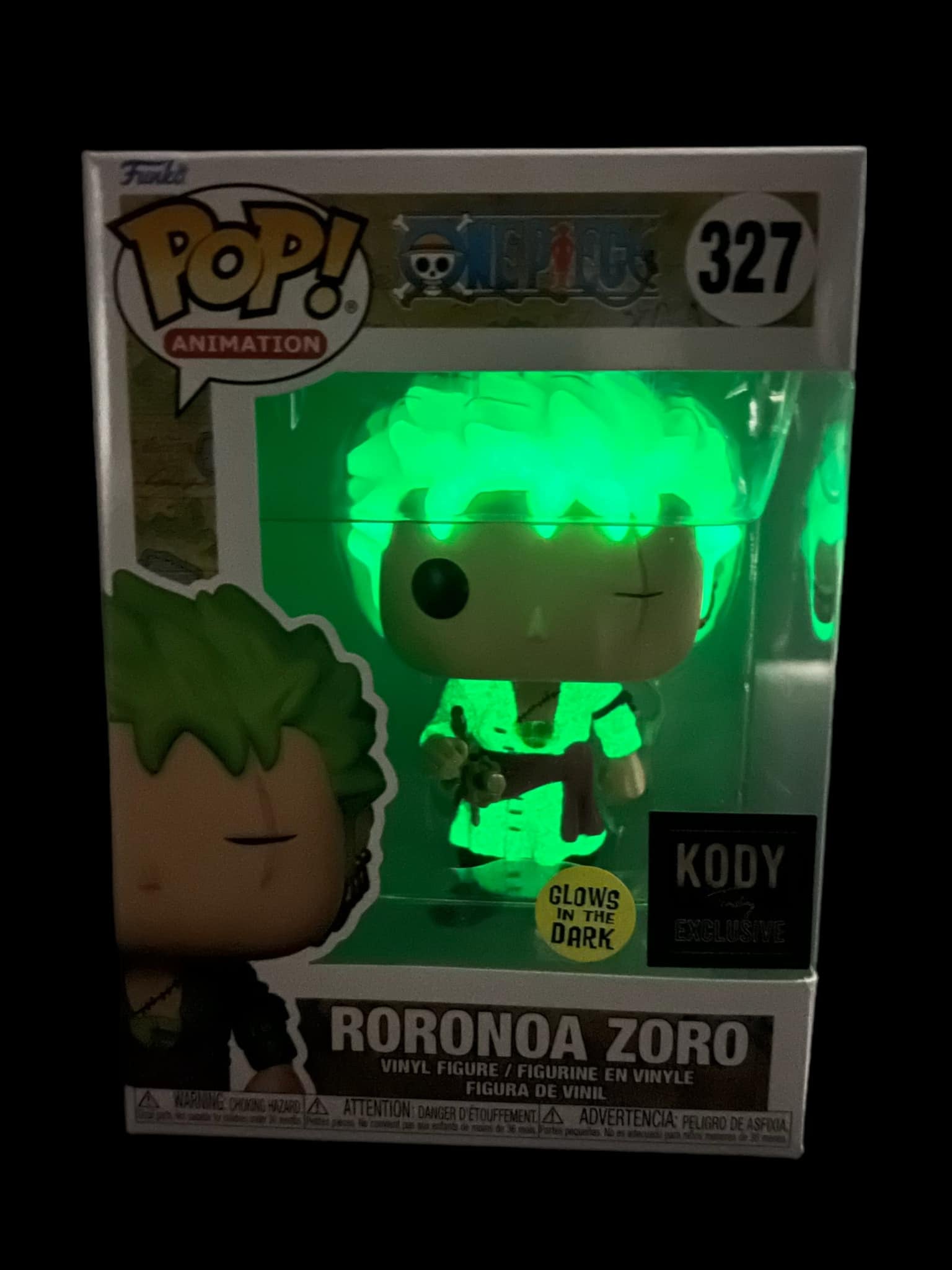 Funko Pop! One Piece - Roronoa. Zoro Vinyl Figure #327 GLOWS IN