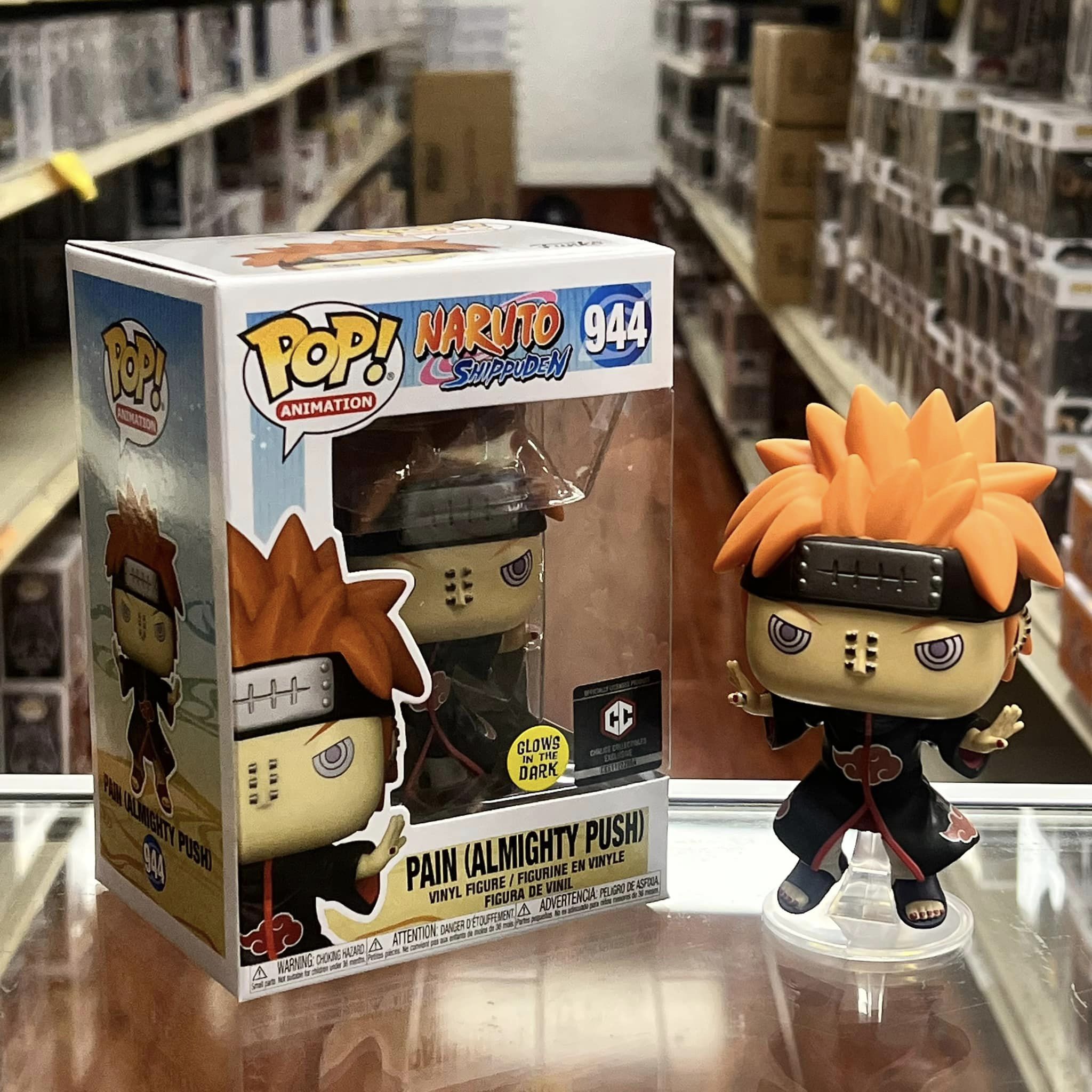 Funko Pop! Naruto Shippuden Naruto Pain Chalice Collectibles Vinyl Figure Glow in the Dark! #944 with case protector