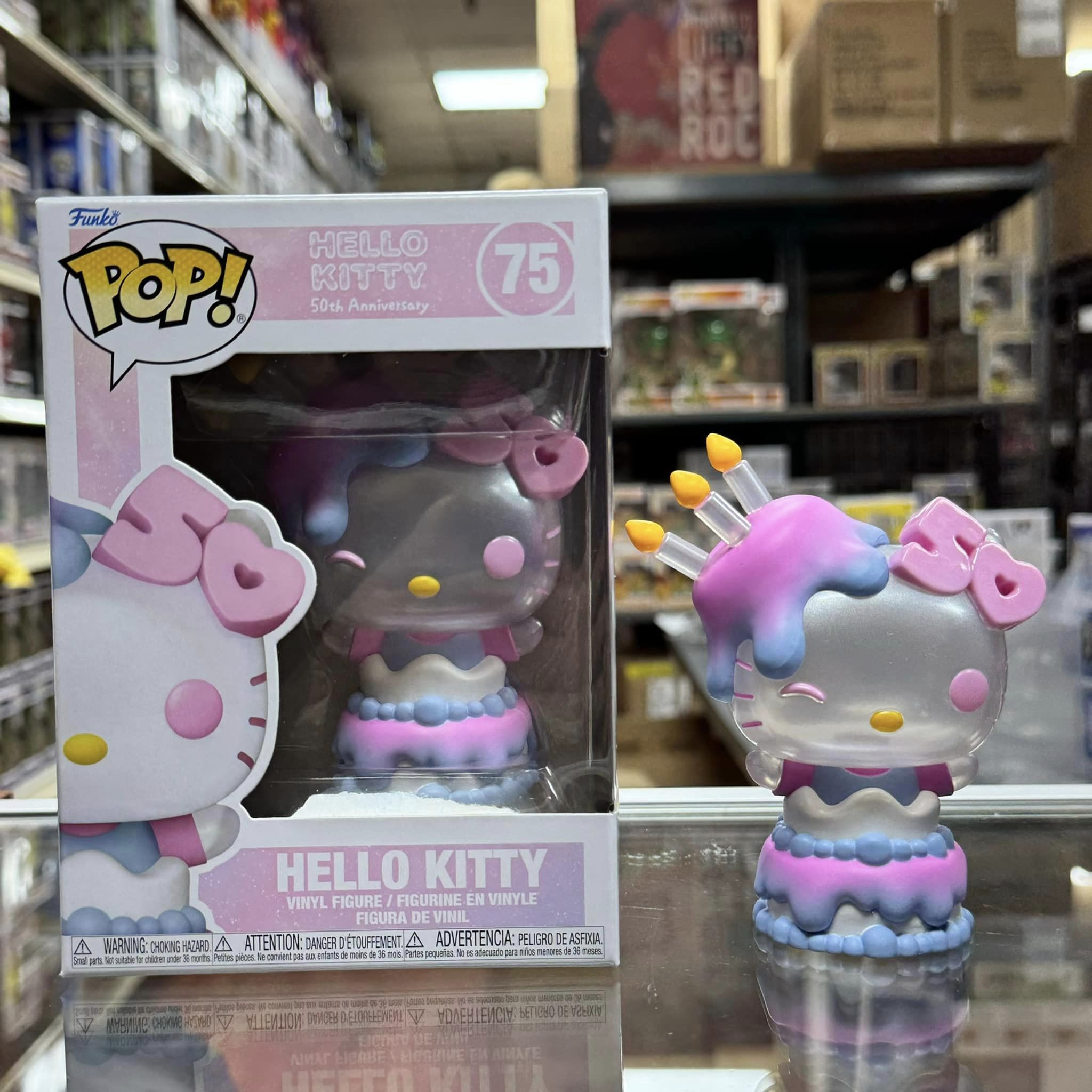Funko Pop! 50th Anniversary: Hello Kitty On Cake Pearlescent Vinyl Figure