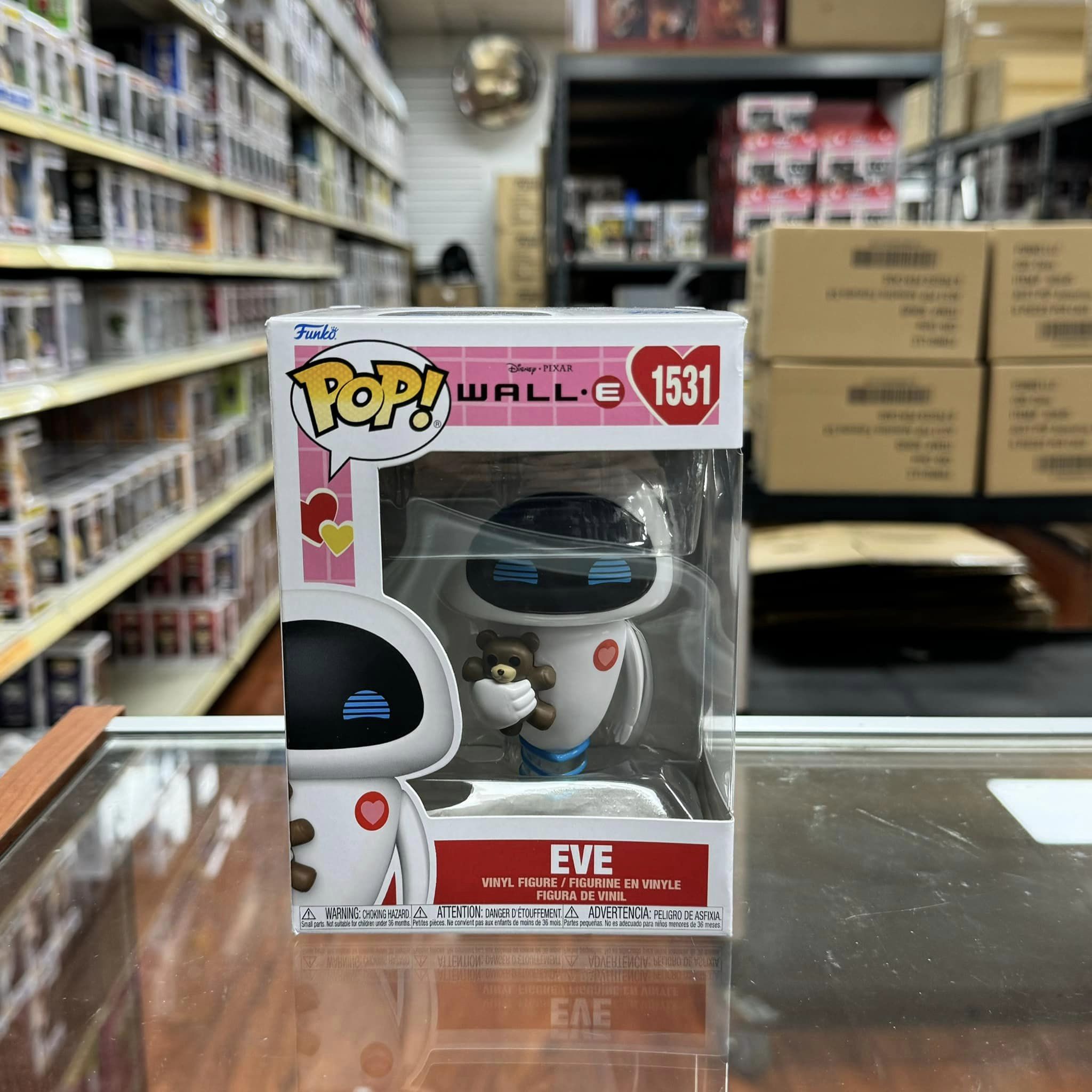 Funko Pop! DISNEY WALL-E Valentines Wall E & Eve 2x Vinyl Figure #1531 & #1532