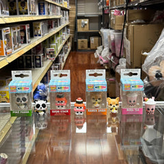 Funko POP! Set of 4 Keychain: Kawaii Foodie Sushi Stack, Boba Tea, Poke Panda & Ramen Shiba Novelty Keyring - Collectable Mini Figure