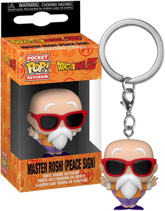 Funko POP Keychain: Dragon Ball Z - Master Roshi (Peace Sign), 2 inches Vinyl Figure