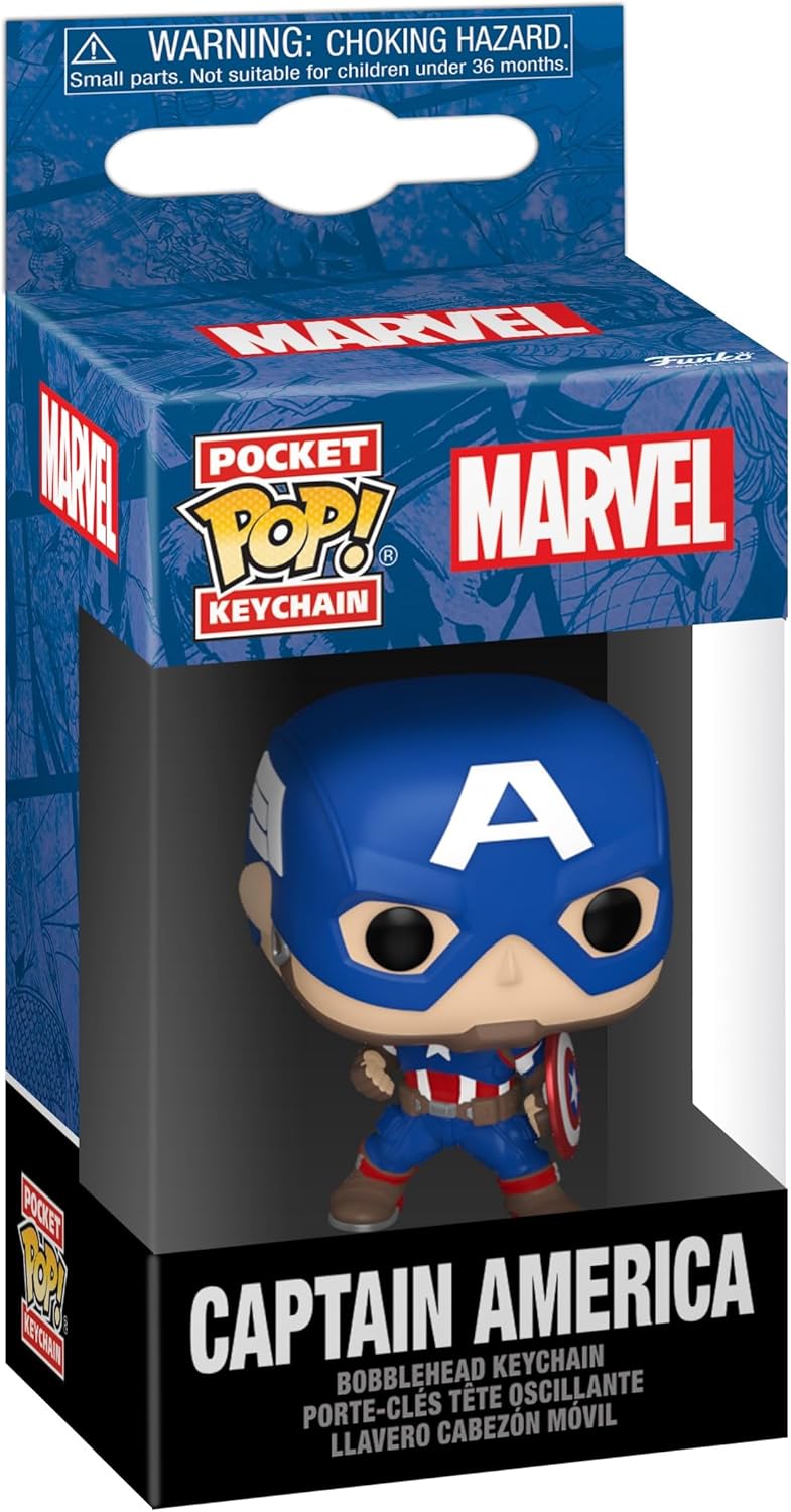 Funko POP! Keychain: Marvel - Captain America - Marvel Comics Novelty Keyring