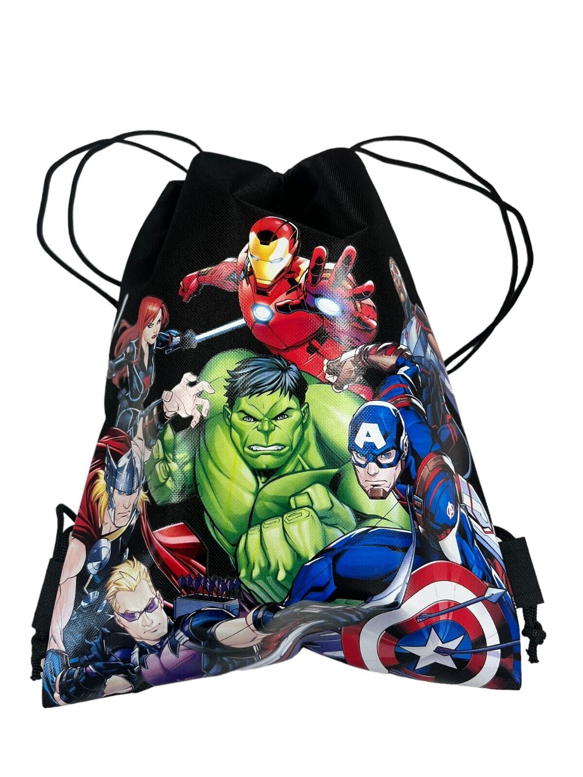 Marvel Avengers: Drawstring Bags - Sport Gym Tote Bag (BLACK)