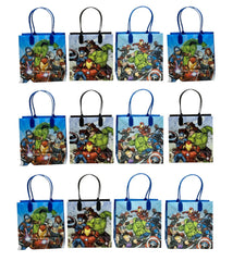 Marvel Avengers Party Favor Treat Bags with Handles, Superhero Candy Bags for Birthday Party, Party Supply Decorations Pack of 12