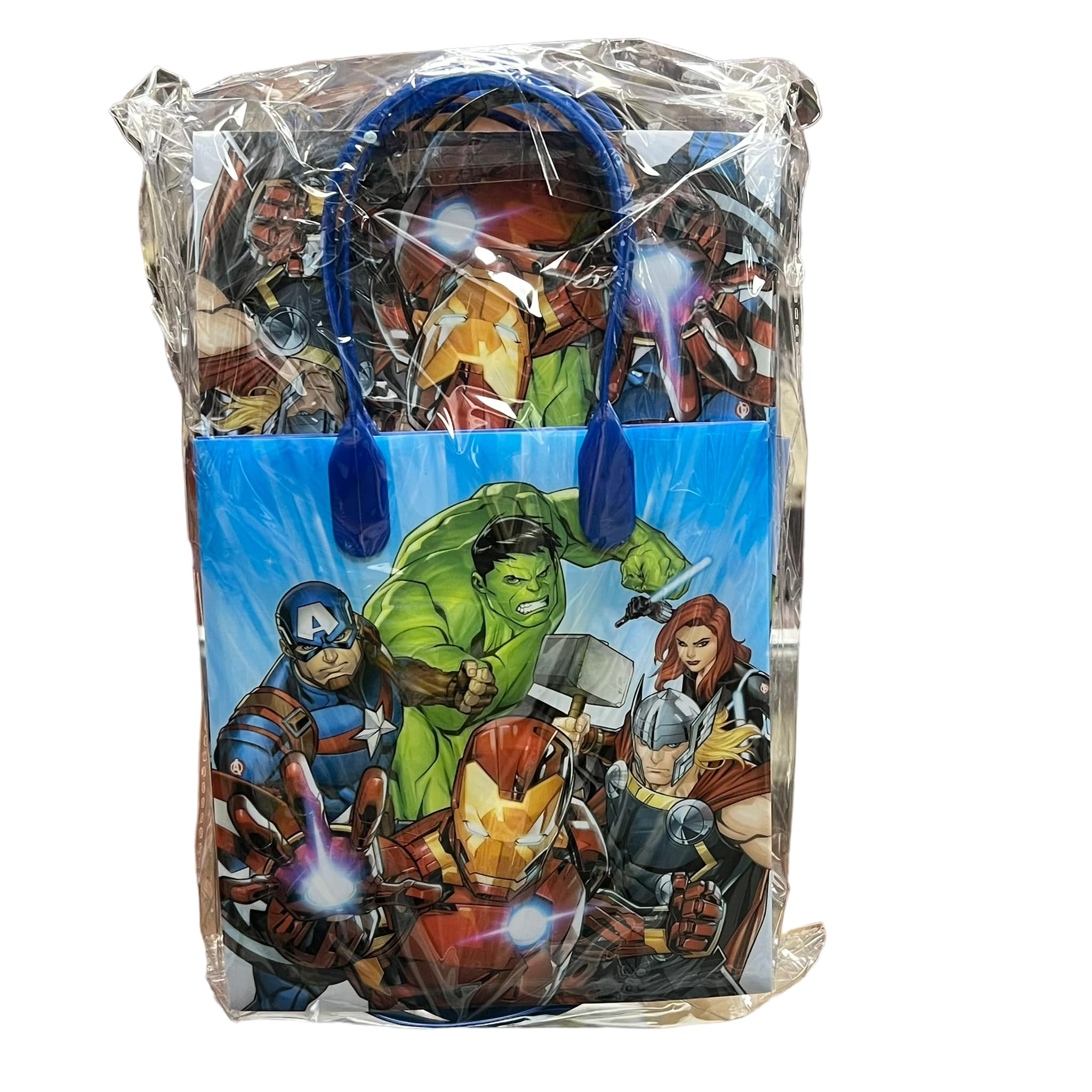 Marvel Avengers Party Favor Treat Bags with Handles, Superhero Candy Bags for Birthday Party, Party Supply Decorations Pack of 12