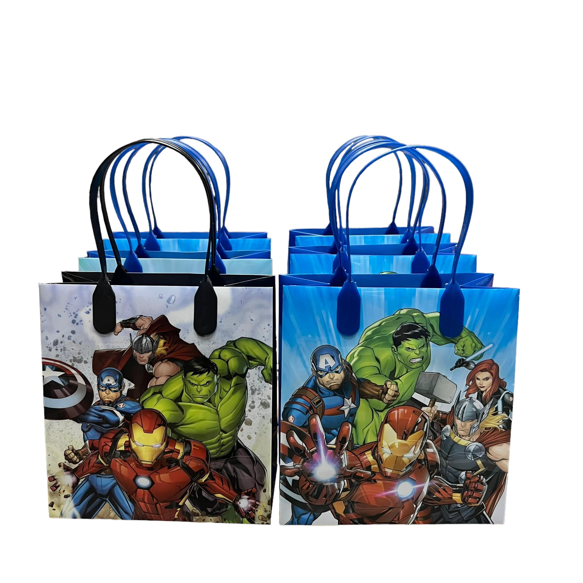 Marvel Avengers Party Favor Treat Bags with Handles, Superhero Candy Bags for Birthday Party, Party Supply Decorations Pack of 12