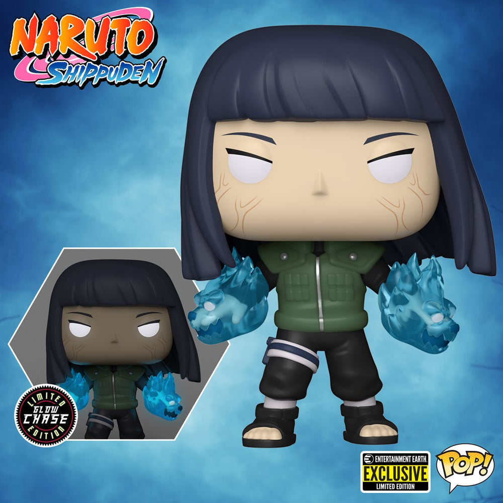 Funko Pop! Naruto Shippuden! HINATA with Twin Lion Fists Vinyl Figure - EE Exclusive #1339 COMMON & CHASE BUNDLE