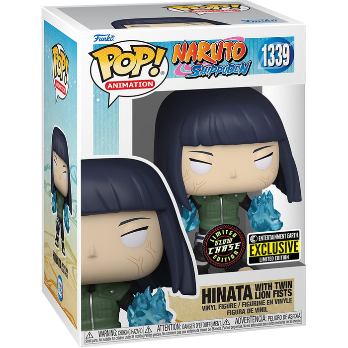 Funko Pop! Naruto Shippuden! HINATA with Twin Lion Fists Vinyl Figure - EE Exclusive #1339 COMMON & CHASE BUNDLE