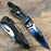 M-Tech Spring Assisted Blue TI-Coated Aluminum Tactical Rescue Pocket Knife!