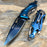 M-Tech Spring Assisted Blue/Silver Aluminum Tactical Rescue Pocket Hunting Knife