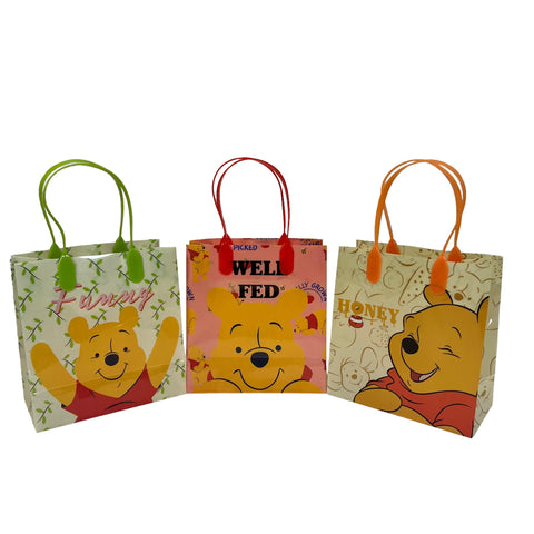 Disney Winnie The Pooh Party Favor Treat Bags with Handles, Disney Candy Bags for Birthday Party, Party Supply Decorations Pack of 12