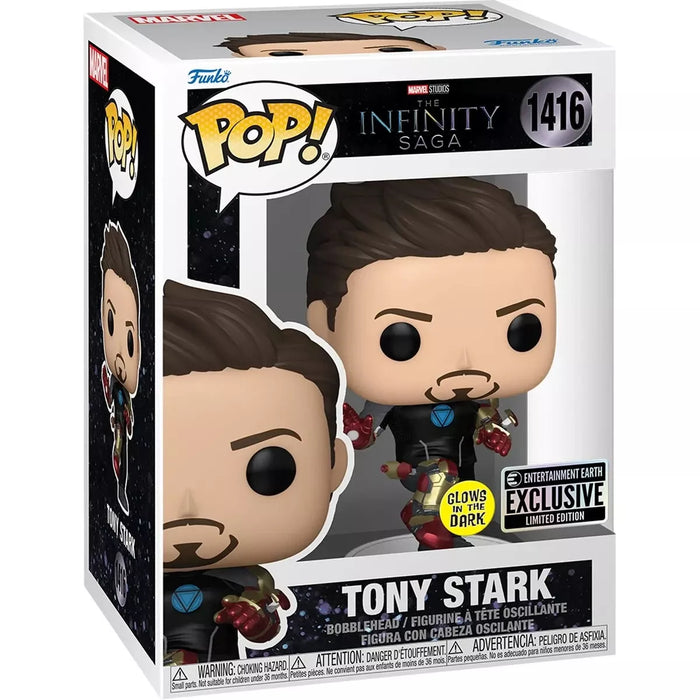 FUNKO POP Iron Man 3 Tony Stark Suit-Up Glow-in-the-Dark! Vinyl Figure ENTERTAINMENT EARTH EXCLUSIVE