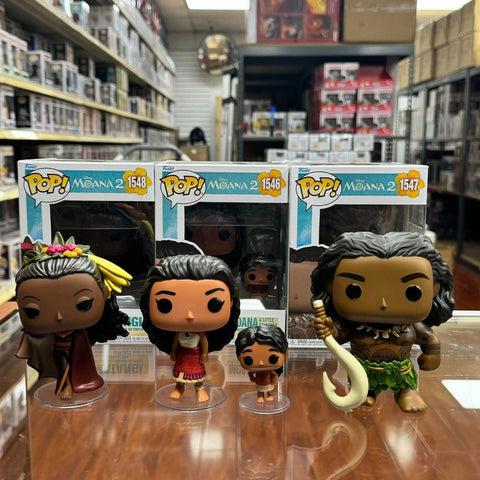 Funko Pop! MOANA 2: SET OF 3 MOANA & LIL SIS SIMEA, MAUI & MATANGI Vinyl Figure