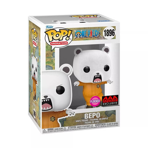 Funko Pop! Animation:One Piece Bepo Bear Flocked Vinyl Figure #1896 - AAA Anime Exclusive