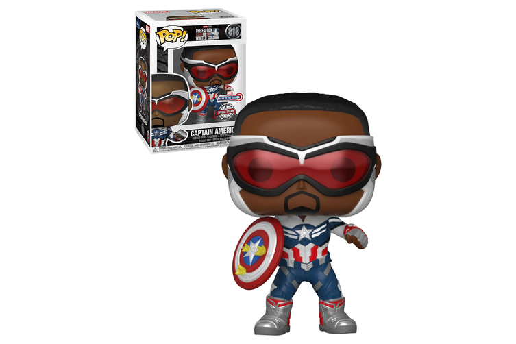 Funko Pop! Marvel: Falcon and The Winter Soldier - Captain America (Sam Wilson) with Shield, Year of The Shield Amazon Exclusive
