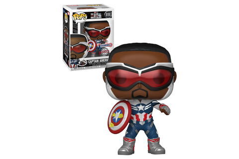 Funko Pop! Marvel: Falcon and The Winter Soldier - Captain America (Sam Wilson) with Shield, Year of The Shield Amazon Exclusive