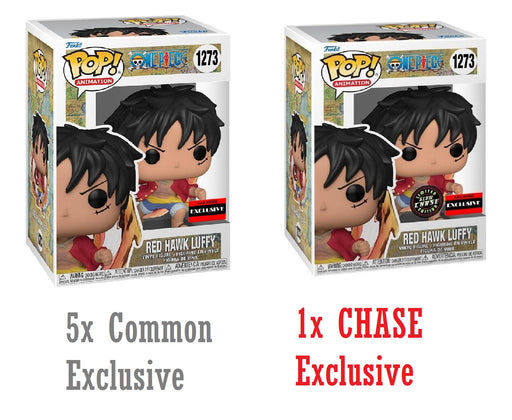 Funko Pop! One Piece: RED HAWK LUFFY - AAA Anime Exclusive 1X CHASE+5X COMMON WHOLE BOX OF 6 Vinyl Figure