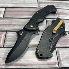 Master Collection Spring Assisted ACID ETCHED SPIDER Stonewash Pocket Knife