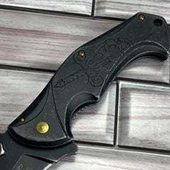 Master Collection Spring Assisted ACID ETCHED SPIDER Stonewash Pocket Knife