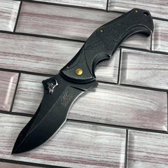 Master Collection Spring Assisted ACID ETCHED SPIDER Stonewash Pocket Knife